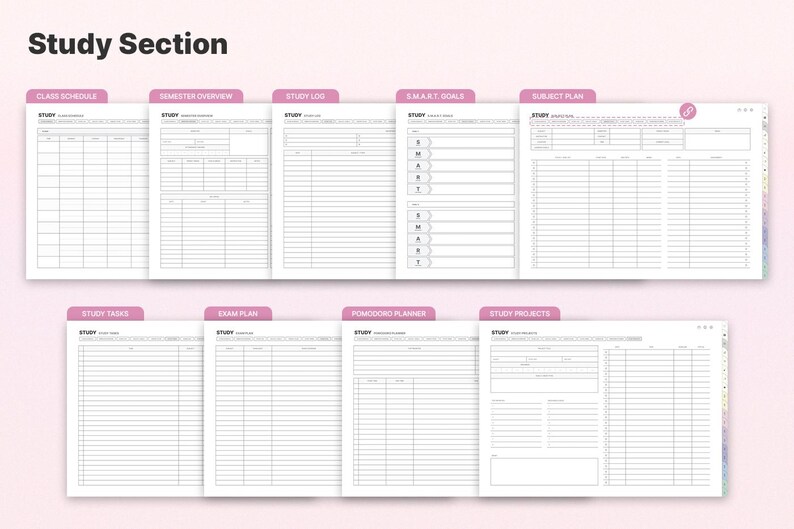 Smart Digital Study Planner (flower Ver.) Landscape Goodnotes Planner ...