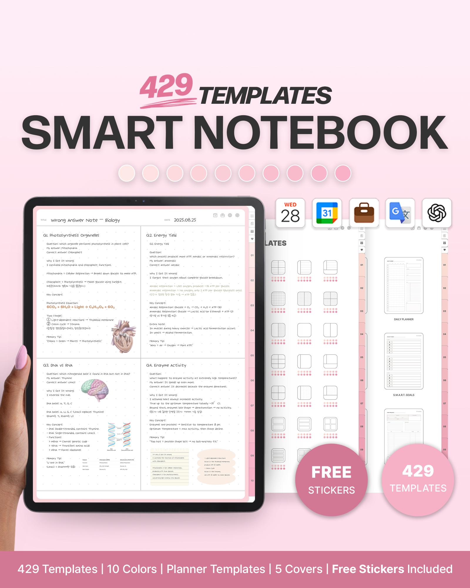 429 Templates Smart Notebook (chatgpt Integration) + Free Stickers ...