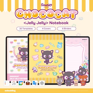 Chococat digital anteckningsbok | Sanrio iPad och Android surfplatta anteckningsbok | Goodnotes Notability Android-kompatibel | Officiellt licensierad