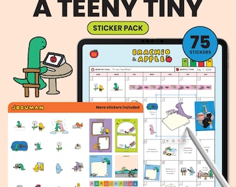 JOGUMAN <A Teeny Tiny> Sticker Pack | Digital Stickers Notability Goodnotes Notebook iPad Template Simple Daily Life | Officially Licensed