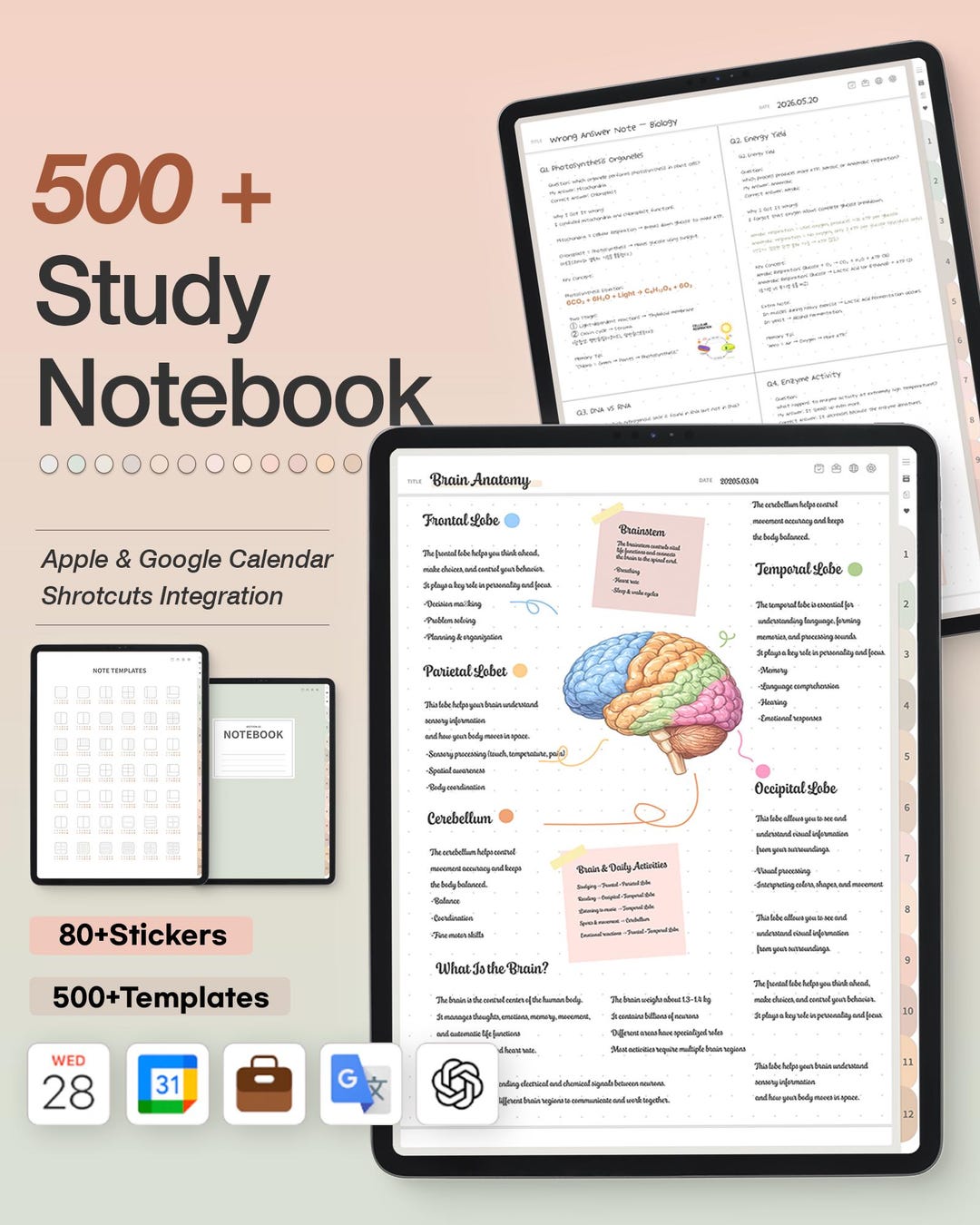 500+ Ultimate Study Neutral Notebook Stickers Goodnotes Notebook iPad ...