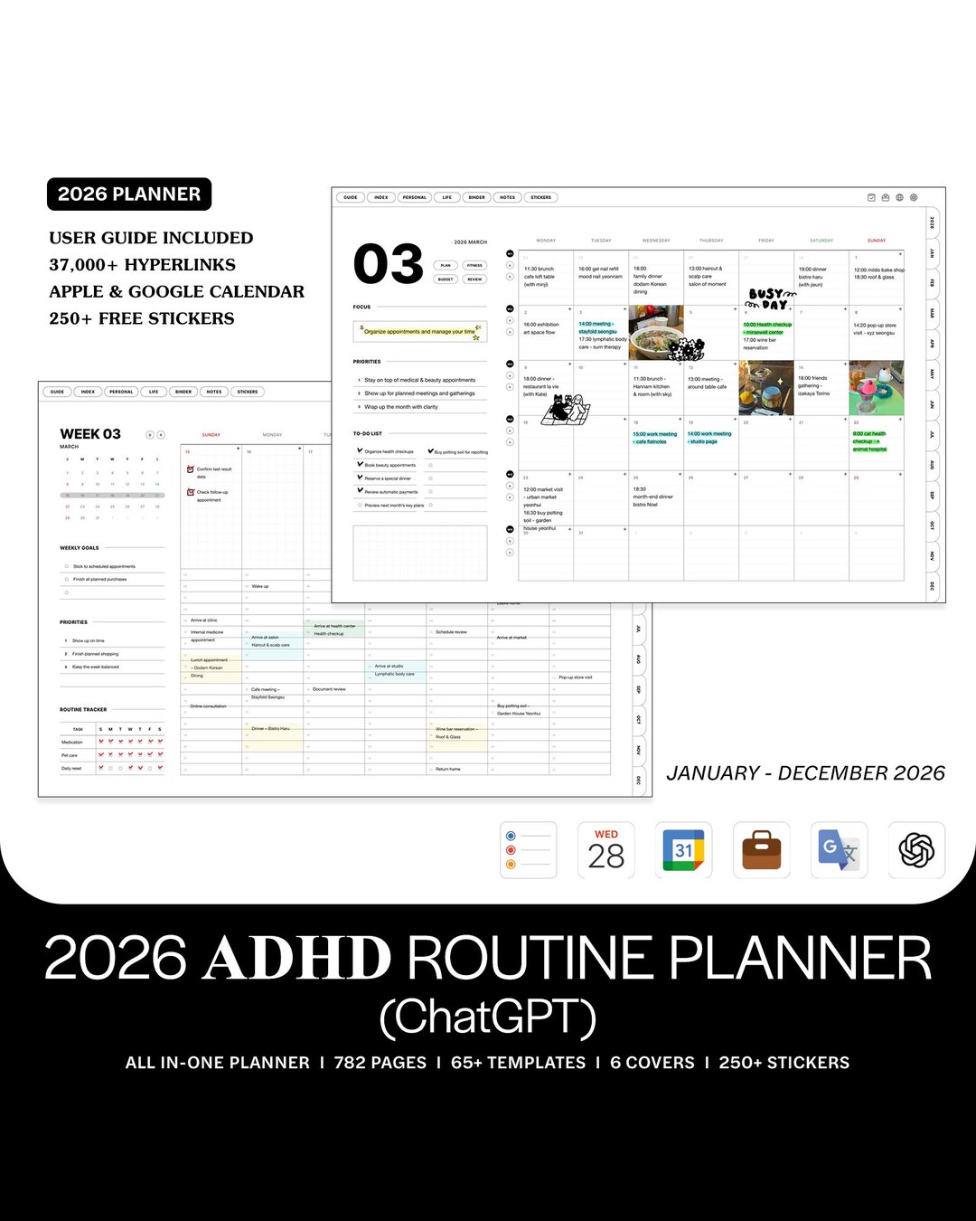 2026 ADHD Planner (chatgpt) ADHD Digital Planner, Goodnotes Planner ...