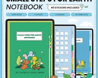 JOGUMAN <Small Steps for Earth> Notebook + Free Stickers Goodnotes iPad Template Planner Study Simple Minimalist | Officially Licensed