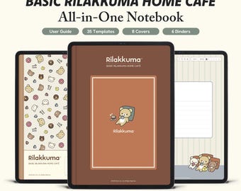 Cuaderno digital de Rilakkuma / Cuaderno de estudio para iPad compatible con Goodnotes y Notability / Plantillas de estudio adorables / Cuaderno digital / Licencia oficial