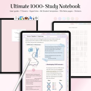 1000+ Templates Pastel Study Notebook Stickers Goodnotes Notebook iPad Template Weekly Planner Study Simple Minimalist