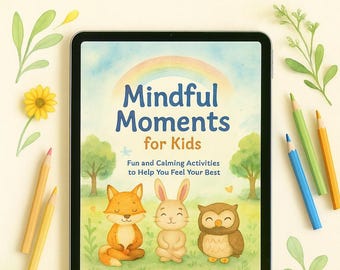 Mindfulness Activity Book for Kids | Watercolor Calming Games (PDF Pattern)