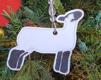 Side view Show lamb hand painted ornament