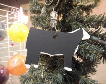 show cattle Christmas Ornament black Baldie, black Angus, red Angus Charolais