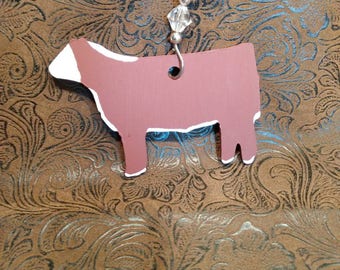 Hereford cow show cattle Christmas Ornament