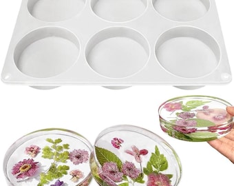 Deep Round Silicone Coaster Molds: Epoxy Resin, Flower Preservation