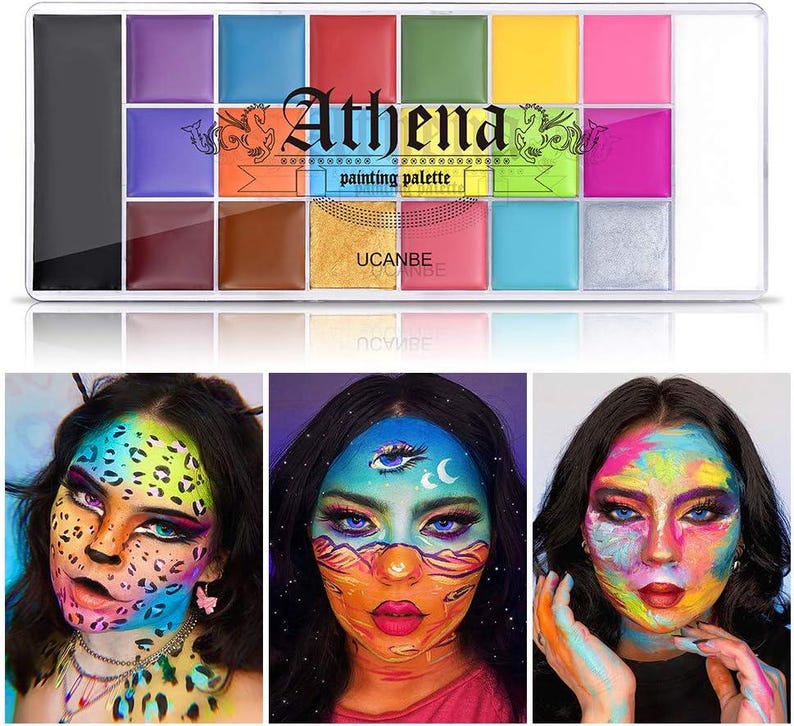 Athena Face & Body Paint Palette, 20 Color Flash Tattoo Makeup - Etsy