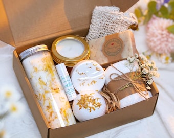 Handmade Natural Spa Gift Box: Citrus Vanilla Self Care Package