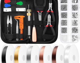Jewelry Making Supplies Kit: Wire Wrapping, Tools, Findings, and Ring Wire