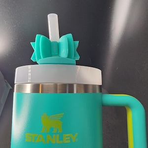 Bow Straw Topper Slider Charm for Stanley 20, 30, 40oz Quencher -Tumbler- Stanley Accessory or Gift -Tropical Teal Stanley Accessory - 10mm