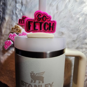 So Fetch Straw Topper Slider for Stanley 20, 30 and 40oz Quencher - Stanley Accessory or Gift - Tumbler Items - Straw Charm - Gift idea