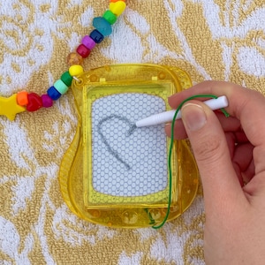 Kidcore Kandi Necklace with Magnetic Drawing Sketch Board and Vibrant Colors image 3