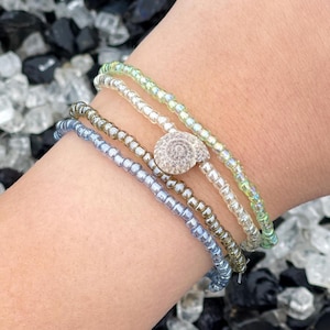 Seashell Beach Bracelet Set - Eco-Friendly Recycled Glass