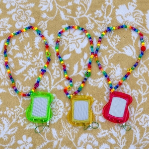Kidcore Kandi Necklace with Magnetic Drawing Sketch Board and Vibrant Colors image 4