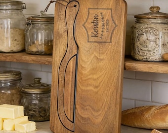 Brotmesser Hostessen-Gastgebergeschenk, personalisierte Initialen graviertes Messer und Schneidebrett-Set, Wertschätzungsgeschenk, Sauerteig-Liebhaber-Küchenwerkzeug