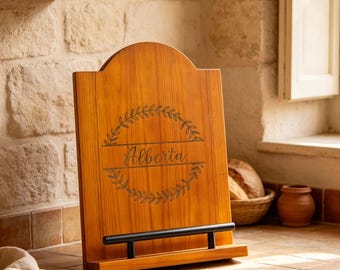 Personalized Cookbook Stand, Custom Recipe Book Holder, Wedding and Anniversary Gift, Gift for Newlyweds, Gift for New Couples, Wedding Gift