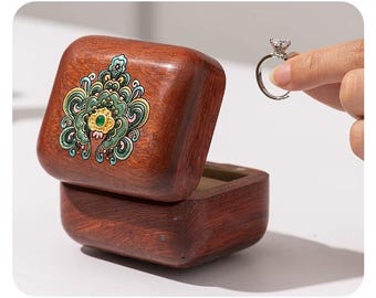 Rosewood Ring Box | Handmade Wooden Engagement & Wedding Ring Holder | Luxury Jewelry Gift Box | Proposal Ring Box | Elegant Keepsake