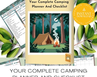 Camping Planner and Checklist, Kids Scavenger Hunt (PDF)