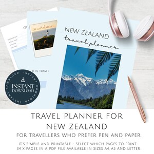 New Zealand Travel Planner, Itinerary, Budget, Journal (PDF Printable), Mini Coloring Booklet