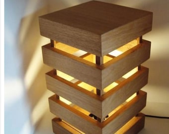 personalized wooden lamp