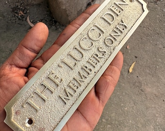 Custom Brass Nameplate for House - Personalized Solid Bronze Door Sign - Luxury Brushed Gold Address Plaque - Unique Housewarming Gift