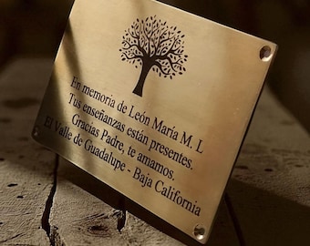 Personalized Engraved Brass Plaque with Custom Logo – Business Sign or Home Name Plate – Office Wall Décor