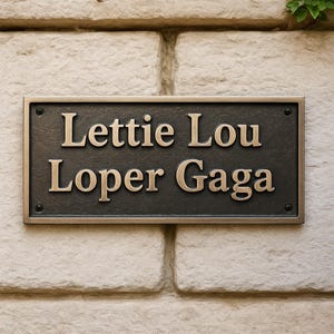 Custom Cast Brass Plaque: Antique Bronze Sign, Memorial Gift