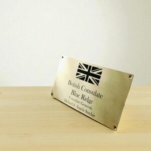 Gepersonaliseerde gegraveerde messing plaquette: aangepast logo, bedrijfs- of huisbord