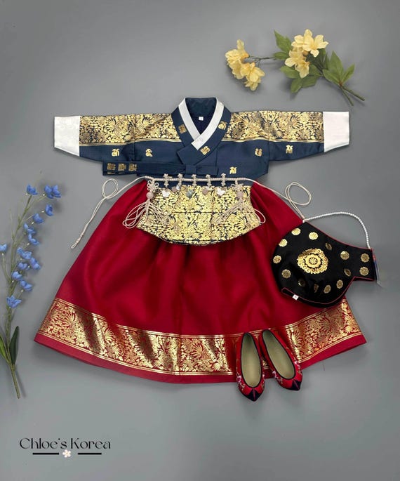 korean first birthday dress Children's Pink Dress Korean Style Princess Dress Birthday Performance Dress