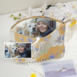 Sac à main personnalisé avec photo de famille, sac pour portrait d'animal de compagnie, cadeau pour amoureux des chiens et des chats, photo de bébé personnalisée, commémoration du décès d'un animal de compagnie, cadeau de fête des pères pour chien, papa et maman