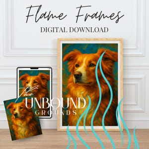 Red Golden Collie Portrait: Vibrant Dog Art Print (Digital Download PNG File)