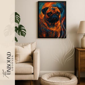 Pug Dog Art Print: Archival Quality Pet Portrait Poster