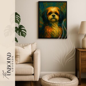 Shih Tzu Dog Wall Art Print | Pet Portrait Poster | Dog Lover Gift | Shih Tzu Breed Decor | Dog Wall Decor Print