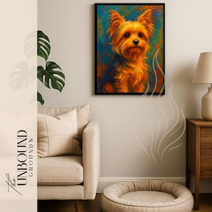 Yorkie Dog Portrait Print: Elegant Pet Wall Art