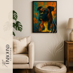 Boxer Dog Art Print: Pet Portrait Poster, Dog Lover Gift