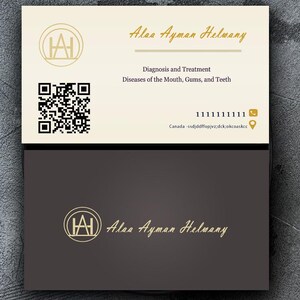 Professional Appointment Business Card with QR Code – Editable Canva Template – Arabic Friendly