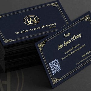 Professional Appointment Business Card with QR Code – Editable Canva Template – Arabic Friendly