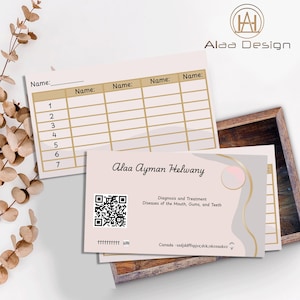 Professional Appointment Business Card with QR Code – Editable Canva Template – Arabic Friendly