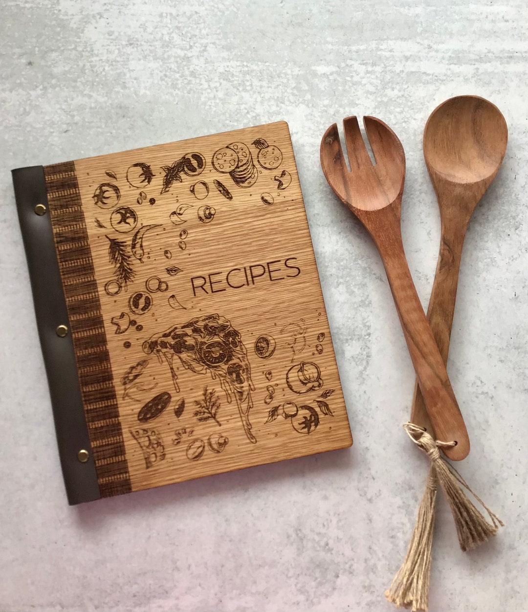 Recipe Book Wood Recipe Book Personalized Recipe Book - Etsy