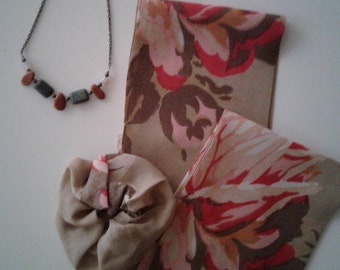 Retro Rayon Hair Scarf and Rosette Scrunchie Floral