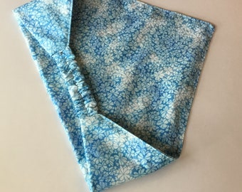 Triangle Sky Blue Headscarf Daisy Cotton