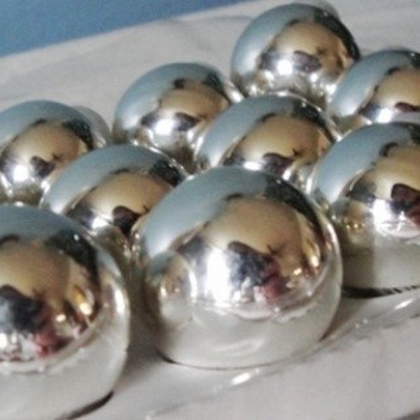 Vintage Christmas Ornaments Silver Glass Feather Tree Bulbs - Balls - 1950 - Set of  12