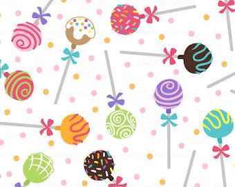 Cake Pop Fabric By The Yard / Girls Fabric / Colorful Fabric / Children's Fabric / Kids Baby Cake Fabric Print in Yards & Fat Quarter