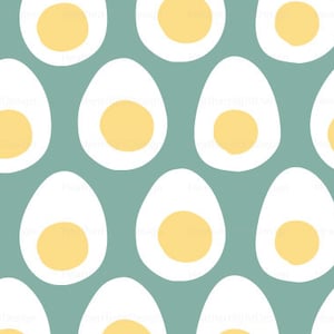 Modern Egg Fabric By The Yard - Modern Fun Kitchen Egg Breakfast Fabric Print in Yard & Fat Quarter