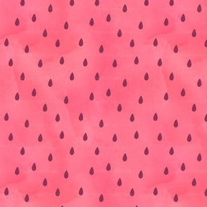 Watercolor Watermelon Fabric / Summer Fabric / Watermelon Seed Fabric / Fruit Fabric / Modern Pink Fabric Print by the Yard & Fat Quarter