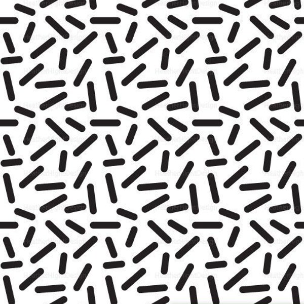 Black & White Sprinkle Fabric / 80's Fabric / BW Fabric / Geometric Fabric / Decorative Retro Pattern Fabric by the Yard and Fat Quarter